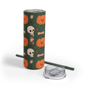 Vaso de Halloween con calaveras y calabazas, 20 oz