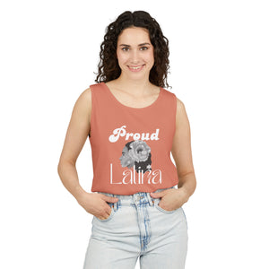 Camiseta sin mangas con la frase "Orgullosa latina"