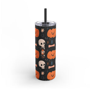 Vaso de Halloween con calaveras y calabazas, 20 oz