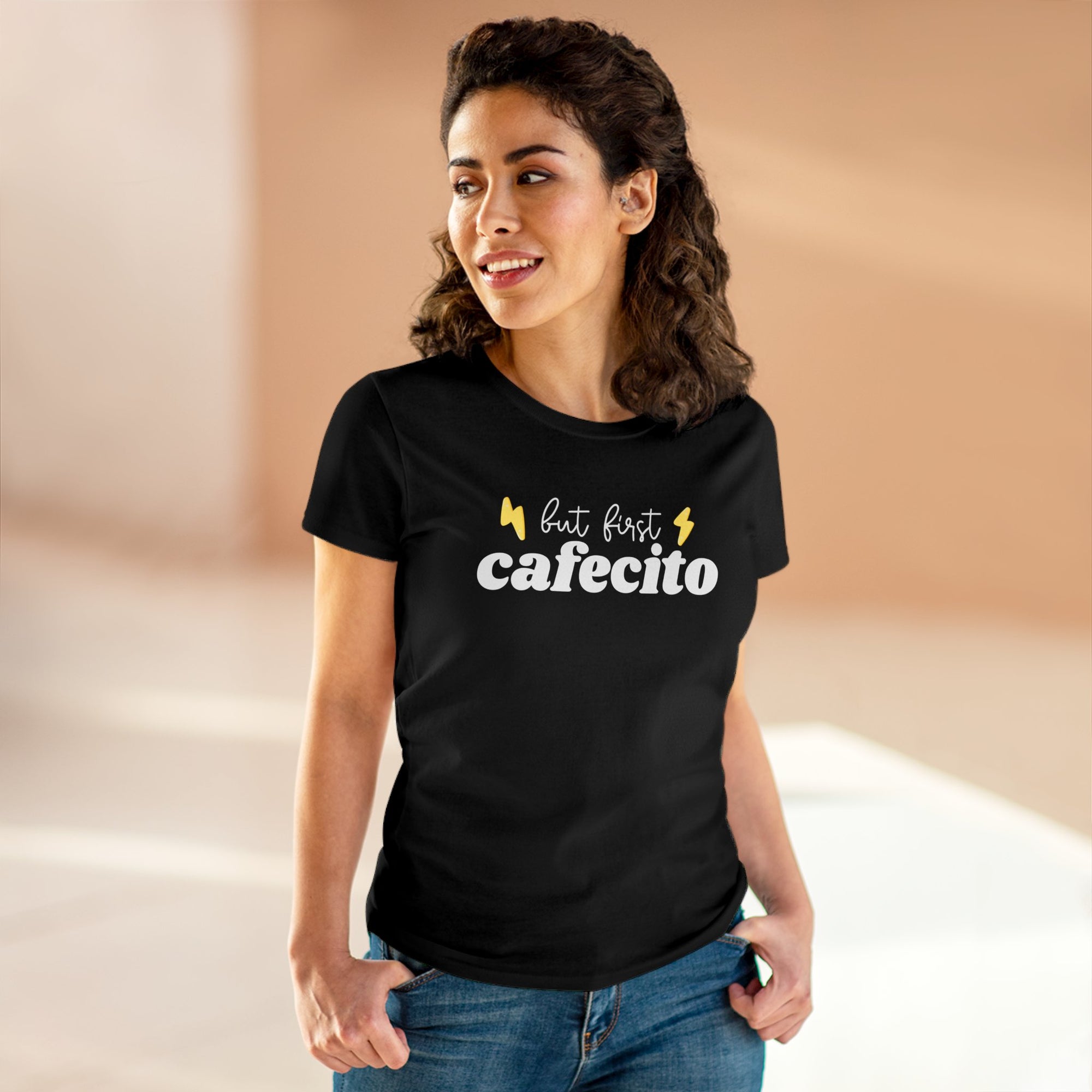 T-shirt - "But First - Cafecito"