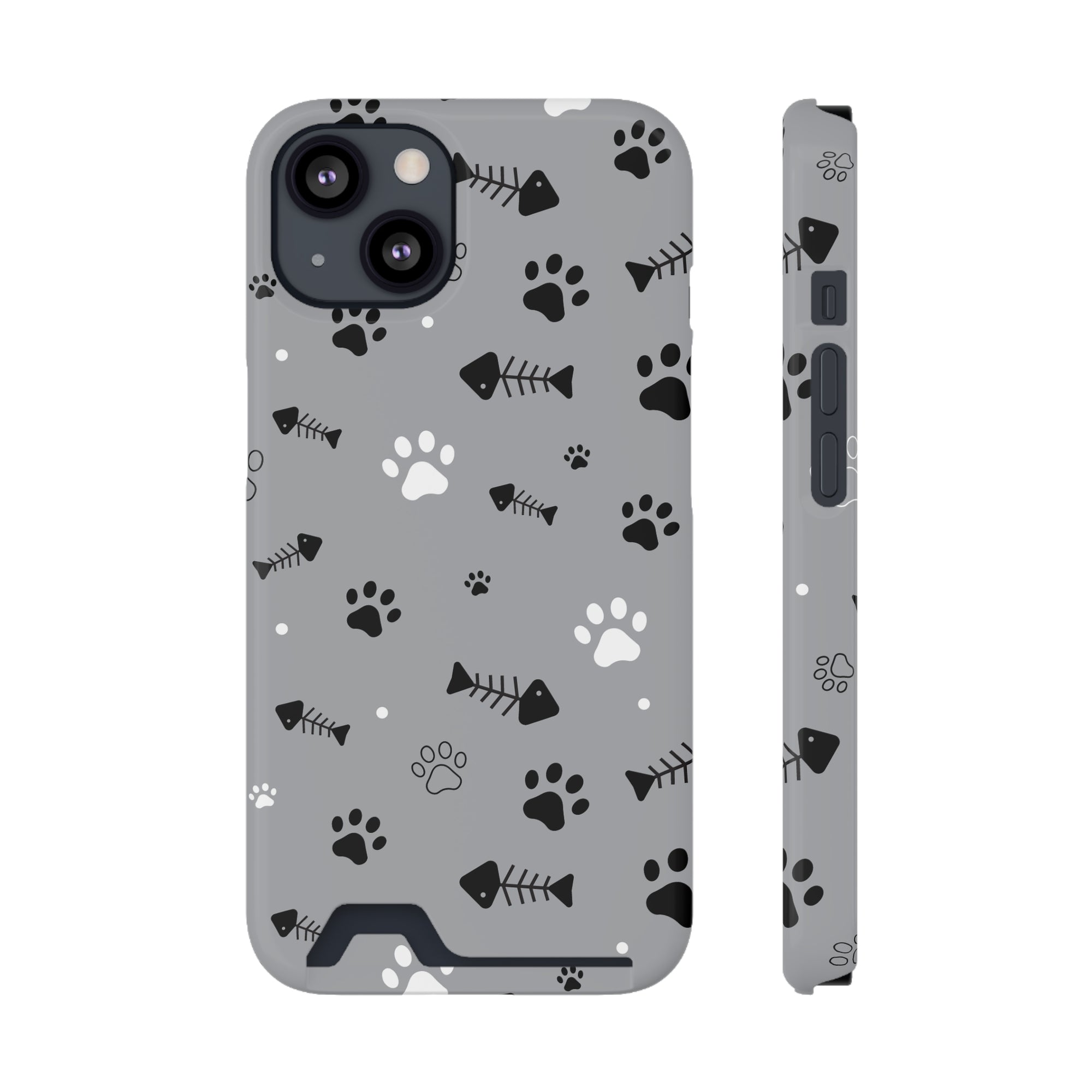 Paws And Bones Phone Case With Card Holder