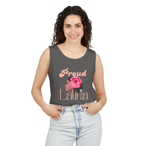 Camiseta sin mangas con la frase "Orgullosa latina"