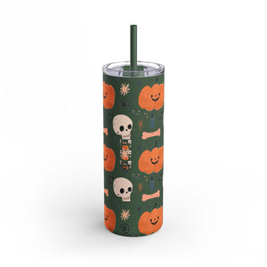 Vaso de Halloween con calaveras y calabazas, 20 oz