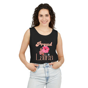 Camiseta sin mangas con la frase "Orgullosa latina"