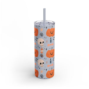 Vaso de Halloween con calaveras y calabazas, 20 oz