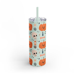 Vaso de Halloween con calaveras y calabazas, 20 oz