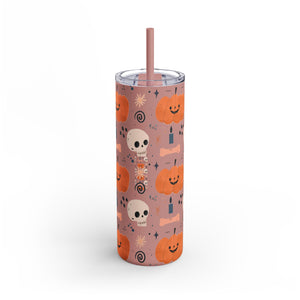 Vaso de Halloween con calaveras y calabazas, 20 oz