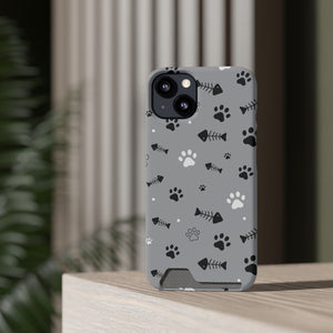 Paws And Bones Phone Case With Card Holder